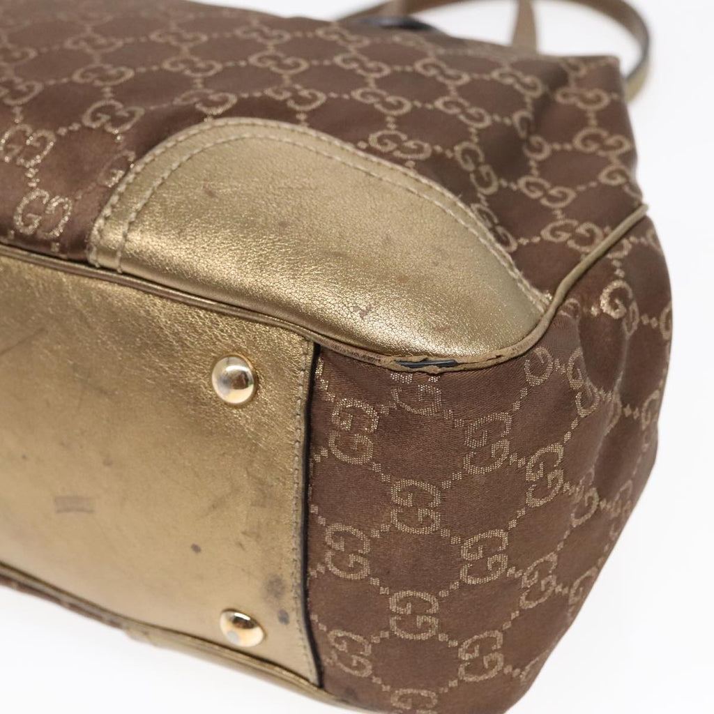 GUCCI GG Canvas Tote Bag Gold Tone bs18147