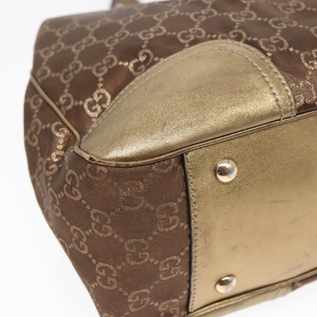 GUCCI GG Canvas Tote Bag Gold Tone bs18147
