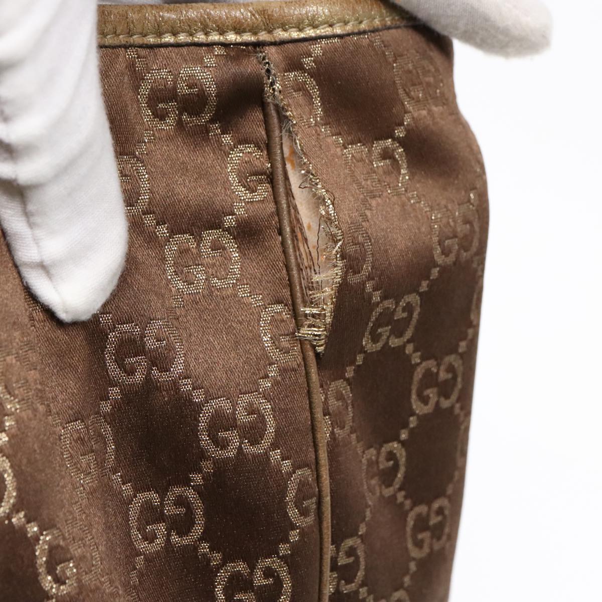 GUCCI GG Canvas Tote Bag Gold Tone bs18147