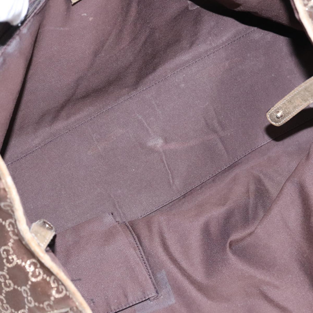 GUCCI GG Canvas Tote Bag Gold Tone bs18147