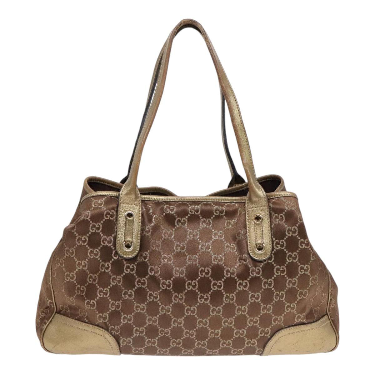 GUCCI GG Canvas Tote Bag Gold Tone bs18147