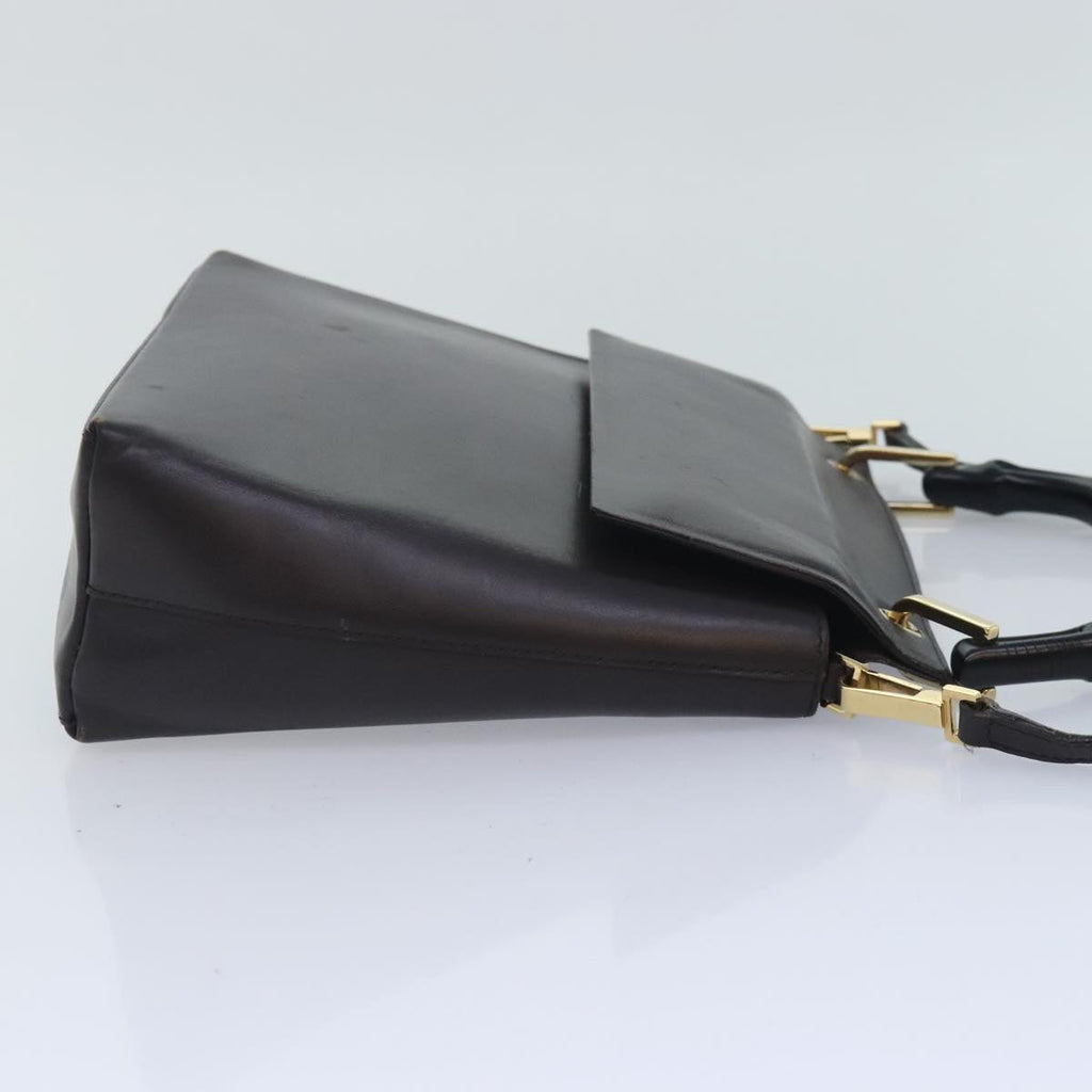 GUCCI Bamboo Hand Bag Leather 2way Brown bs18151