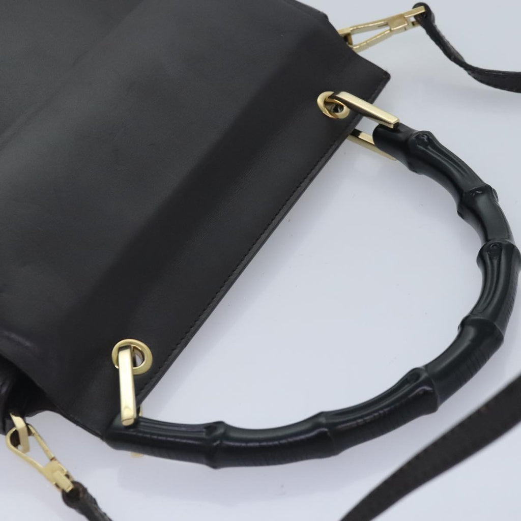 GUCCI Bamboo Hand Bag Leather 2way Brown bs18151