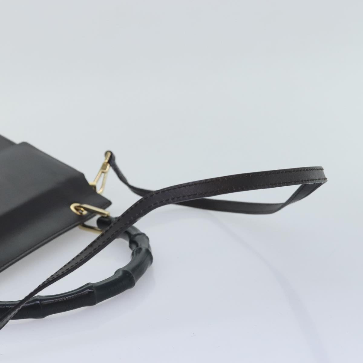 GUCCI Bamboo Hand Bag Leather 2way Brown bs18151