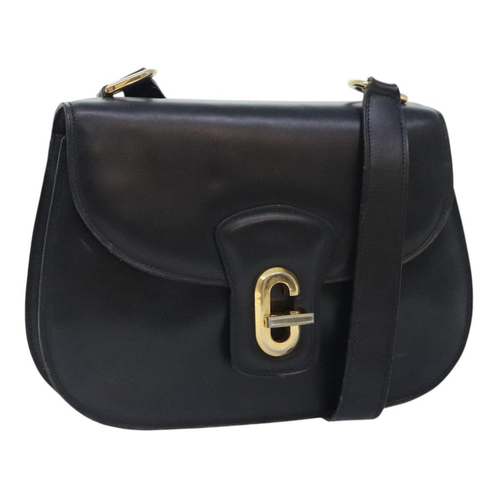 GUCCI Shoulder Bag Leather Black bs18161