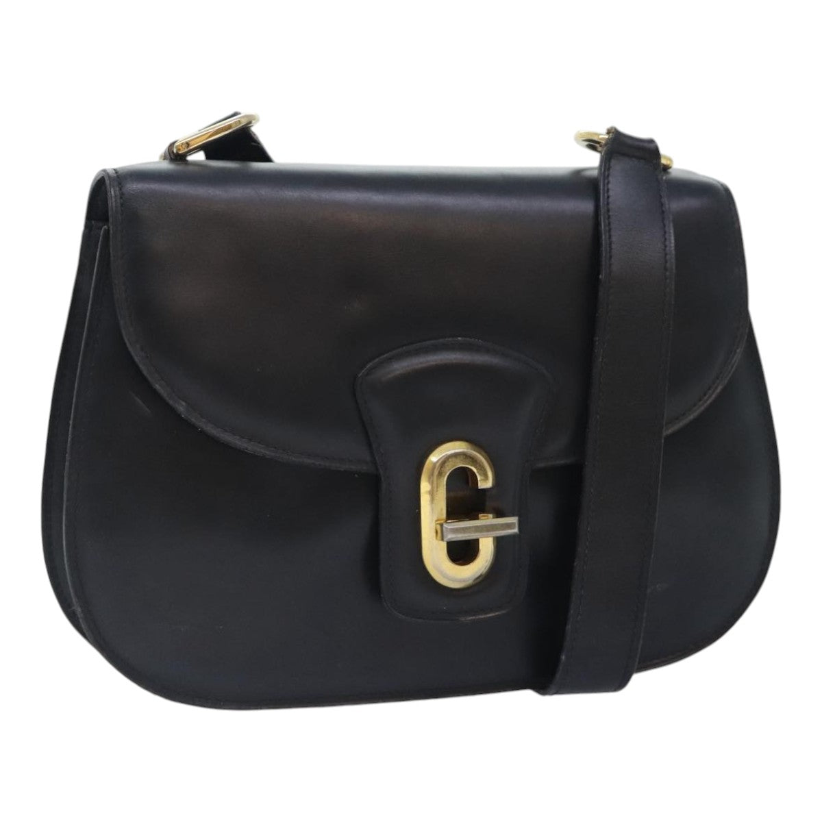GUCCI Shoulder Bag Leather Black bs18161