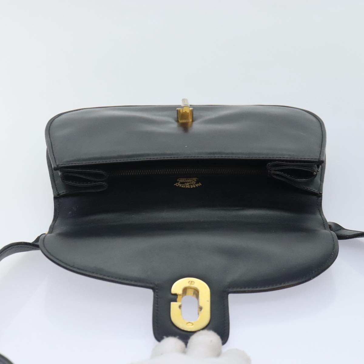 GUCCI Shoulder Bag Leather Black bs18161
