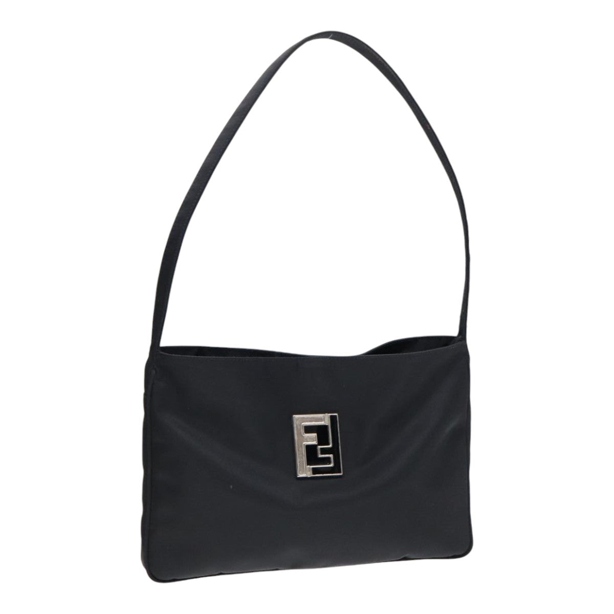 FENDI Shoulder Bag Nylon Black Silver bs18165