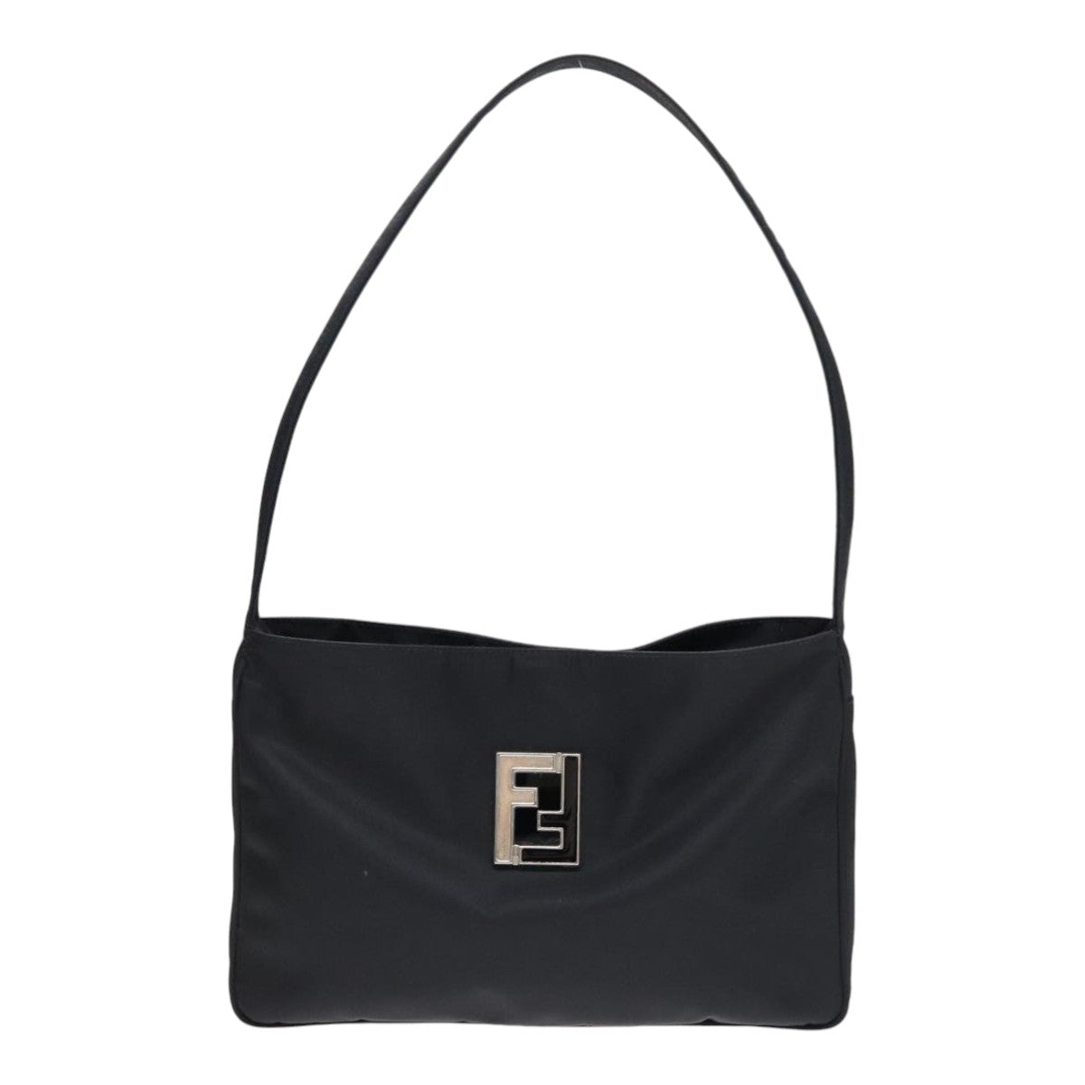 FENDI Shoulder Bag Nylon Black Silver bs18165