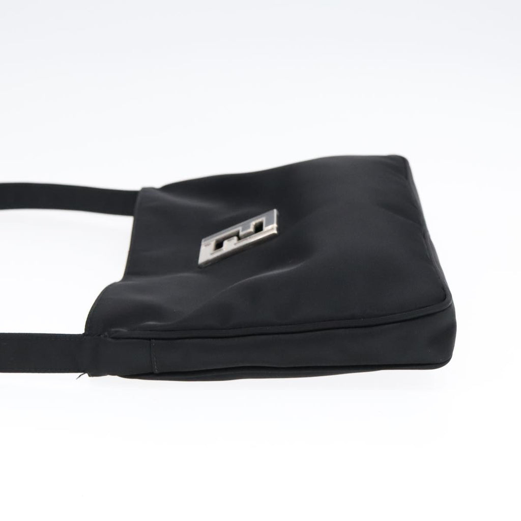 FENDI Shoulder Bag Nylon Black Silver bs18165