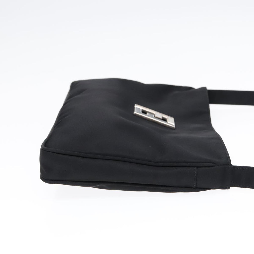 FENDI Shoulder Bag Nylon Black Silver bs18165