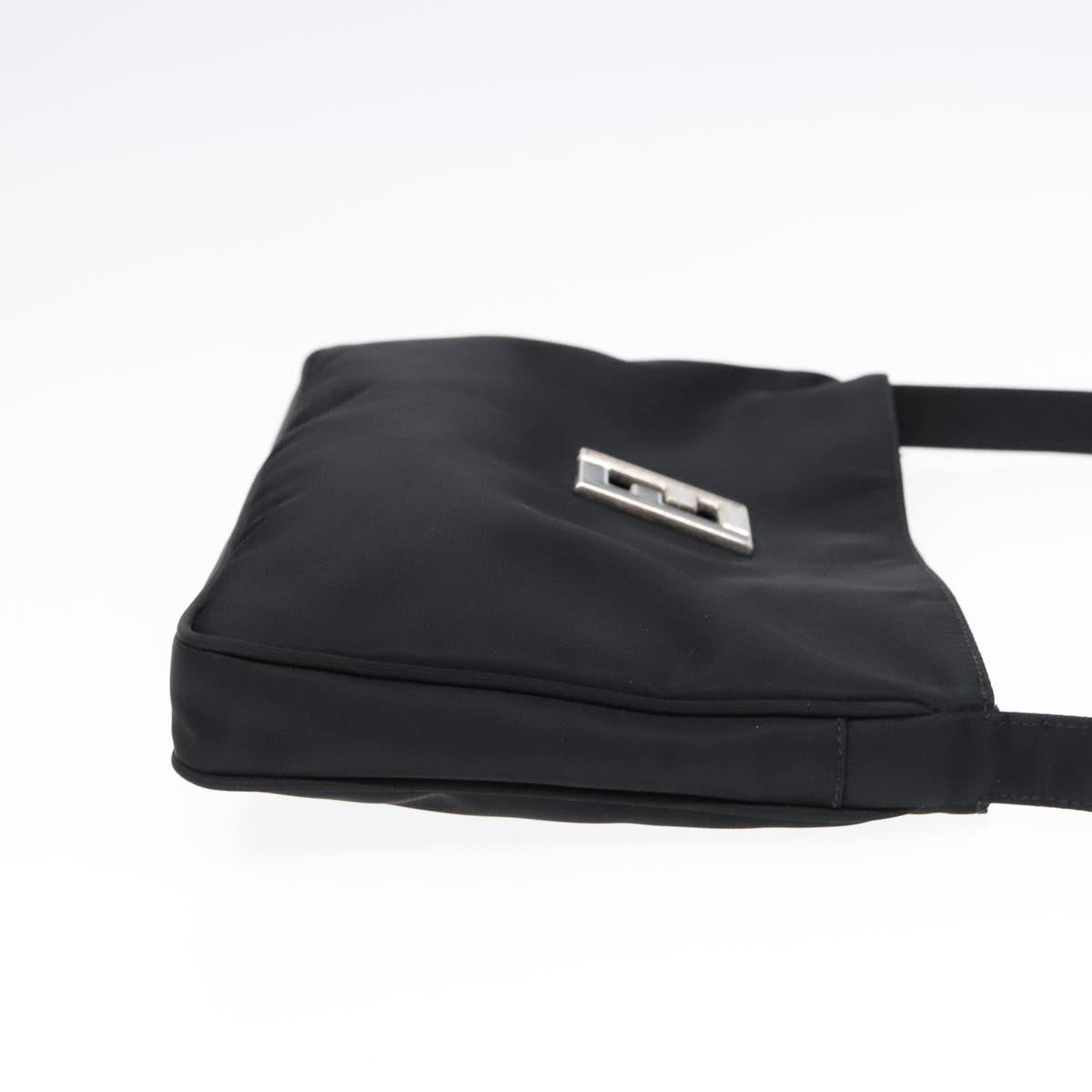 FENDI Shoulder Bag Nylon Black Silver bs18165