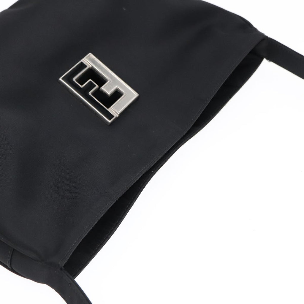 FENDI Shoulder Bag Nylon Black Silver bs18165