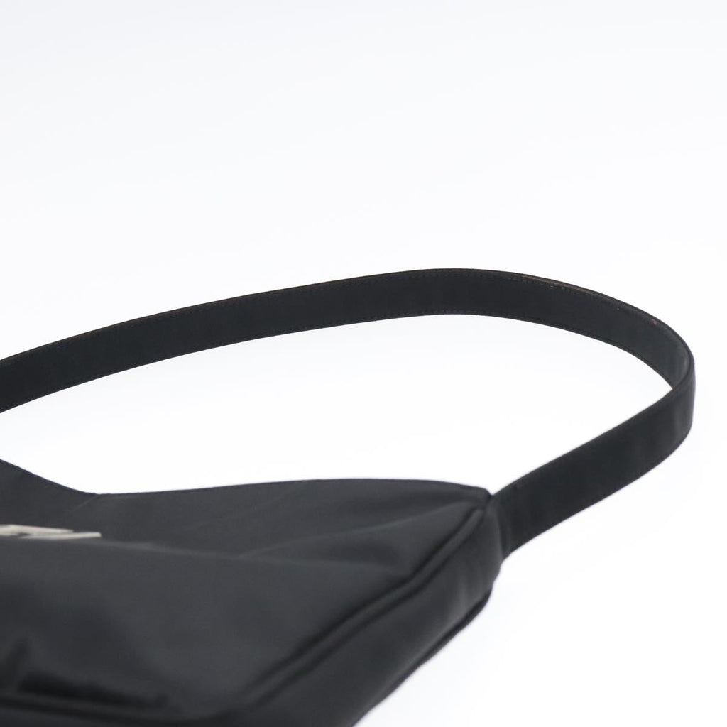 FENDI Shoulder Bag Nylon Black Silver bs18165