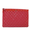CHANEL Matelasse Clutch Bag patent Pink CC bs18168