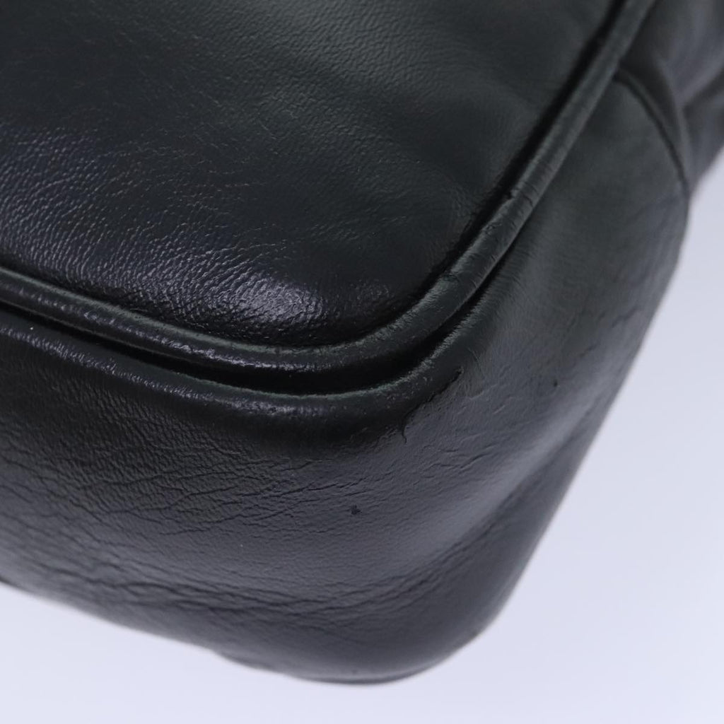 CHANEL Shoulder Bag Leather Black CC bs18212