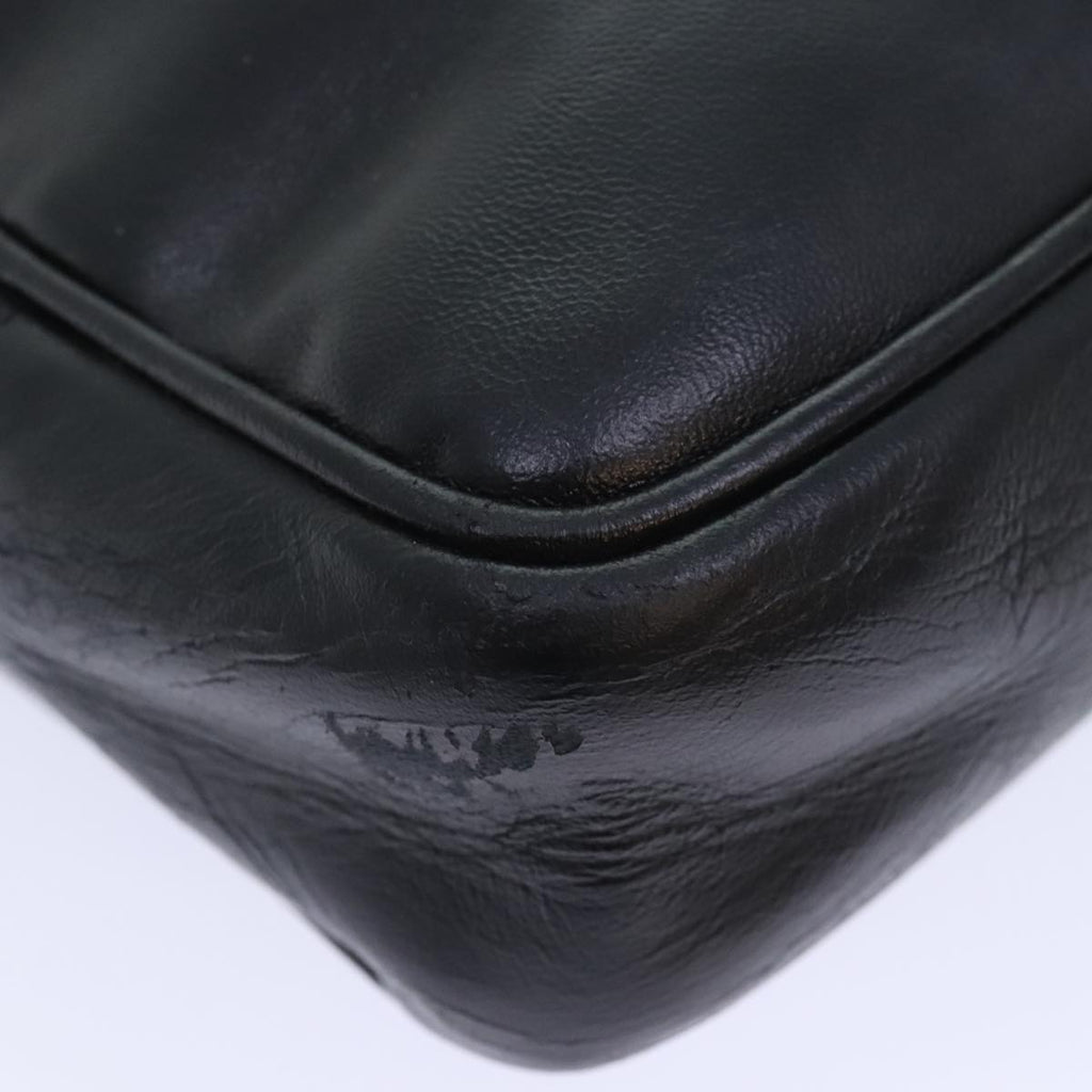 CHANEL Shoulder Bag Leather Black CC bs18212