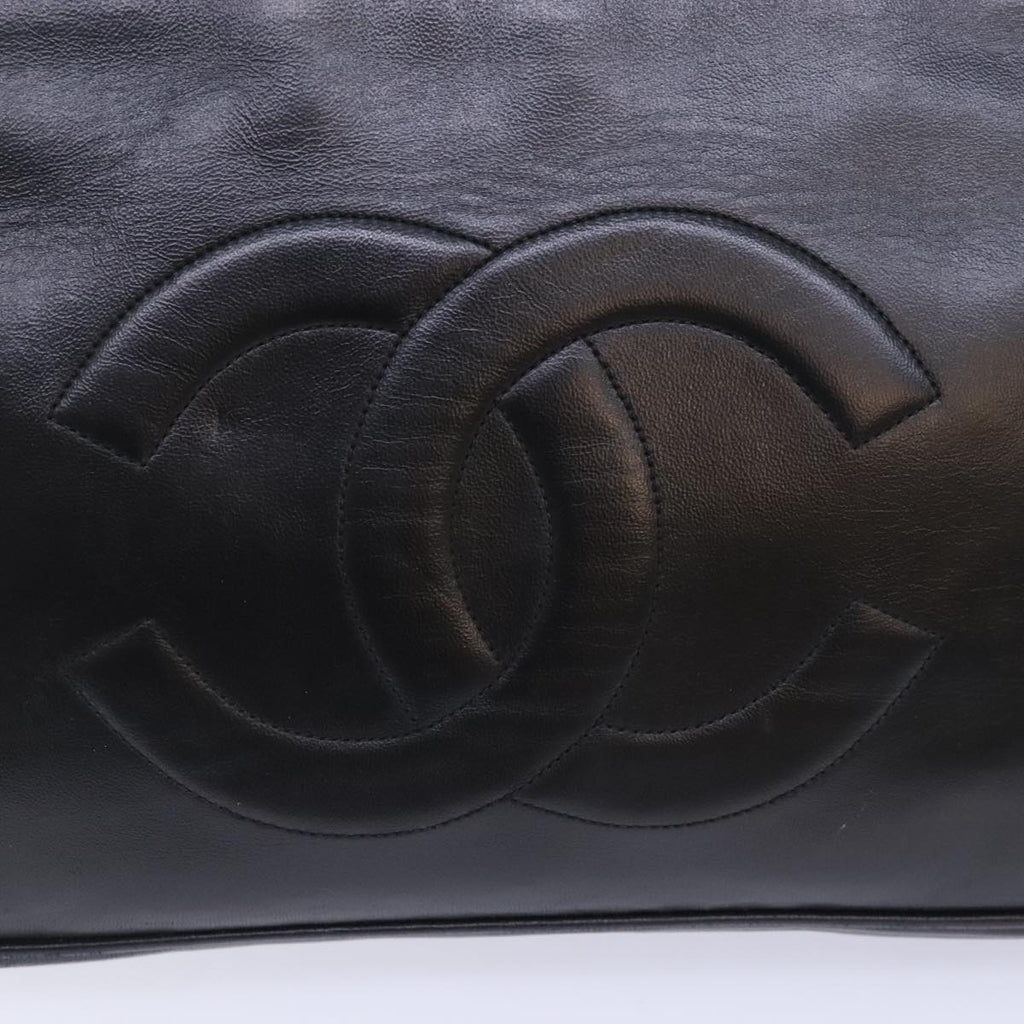 CHANEL Shoulder Bag Leather Black CC bs18212