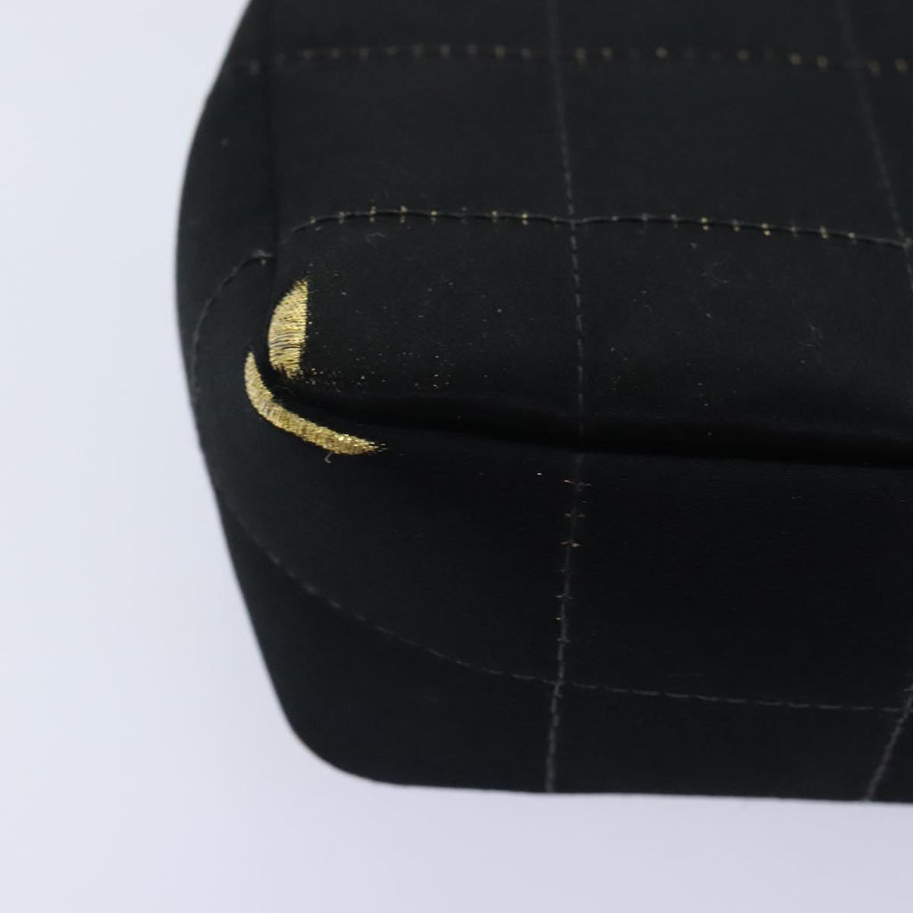 CHANEL Choco Bar Chain Shoulder Bag Satin Black CC bs18254
