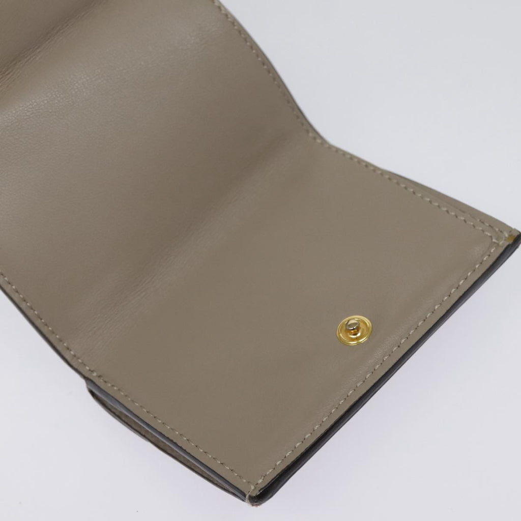 FENDI Compact Wallet Leather Beige Gold bs18278