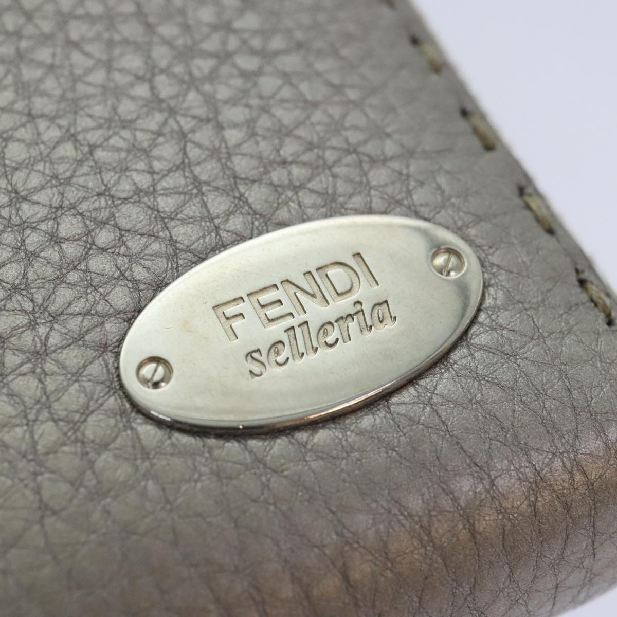 FENDI Celeria Long Wallet Leather Silver bs18313