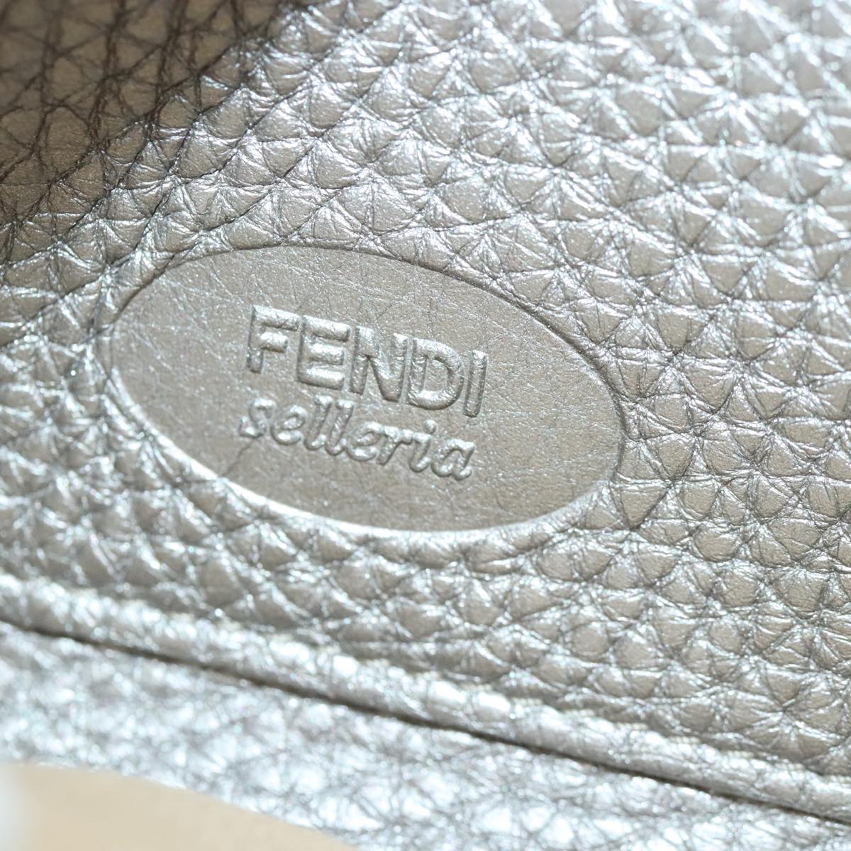 FENDI Celeria Long Wallet Leather Silver bs18313