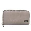 FENDI Celeria Long Wallet Leather Silver bs18313