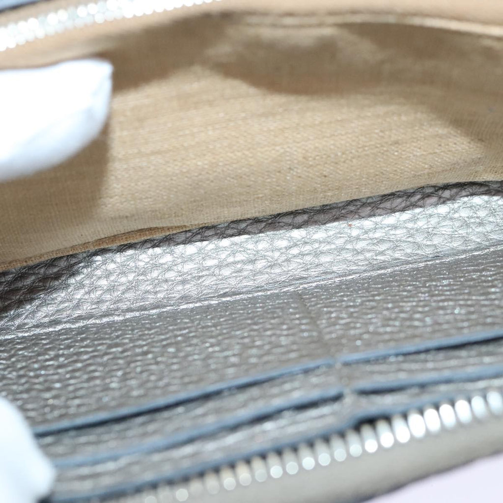 FENDI Celeria Long Wallet Leather Silver bs18313