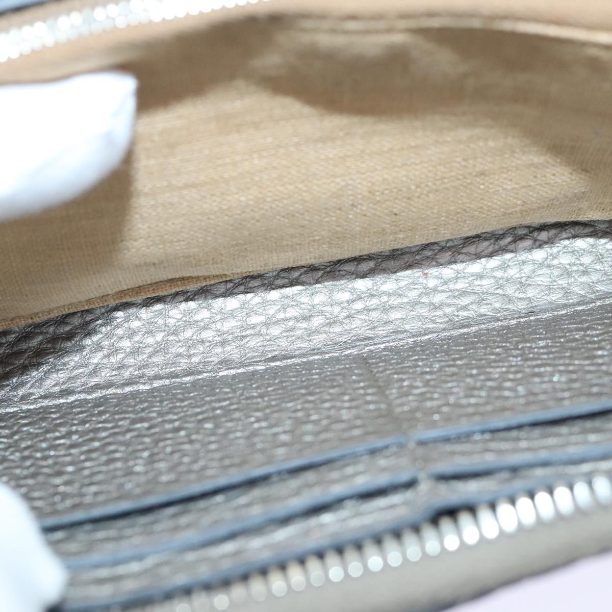 FENDI Celeria Long Wallet Leather Silver bs18313
