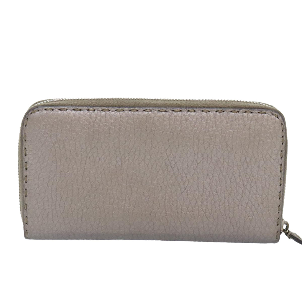 FENDI Celeria Long Wallet Leather Silver bs18313