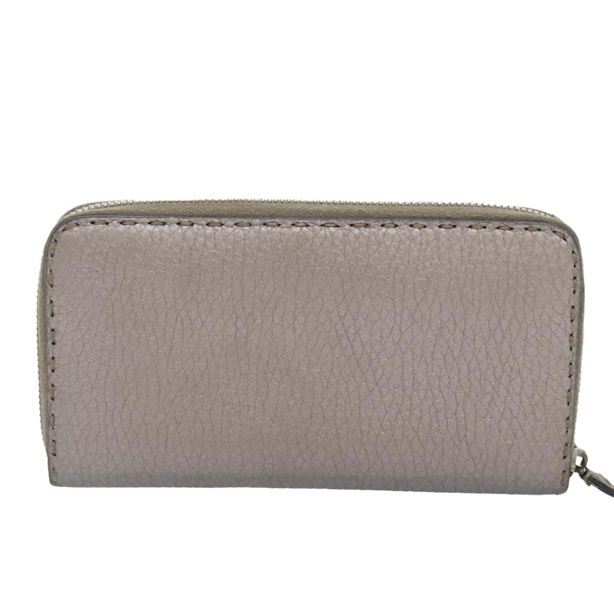 FENDI Celeria Long Wallet Leather Silver bs18313