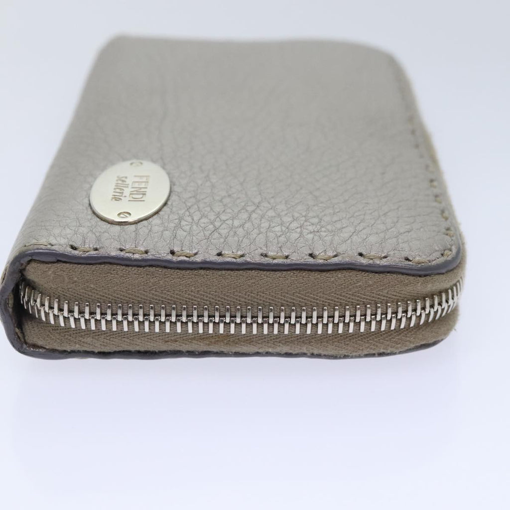 FENDI Celeria Long Wallet Leather Silver bs18313