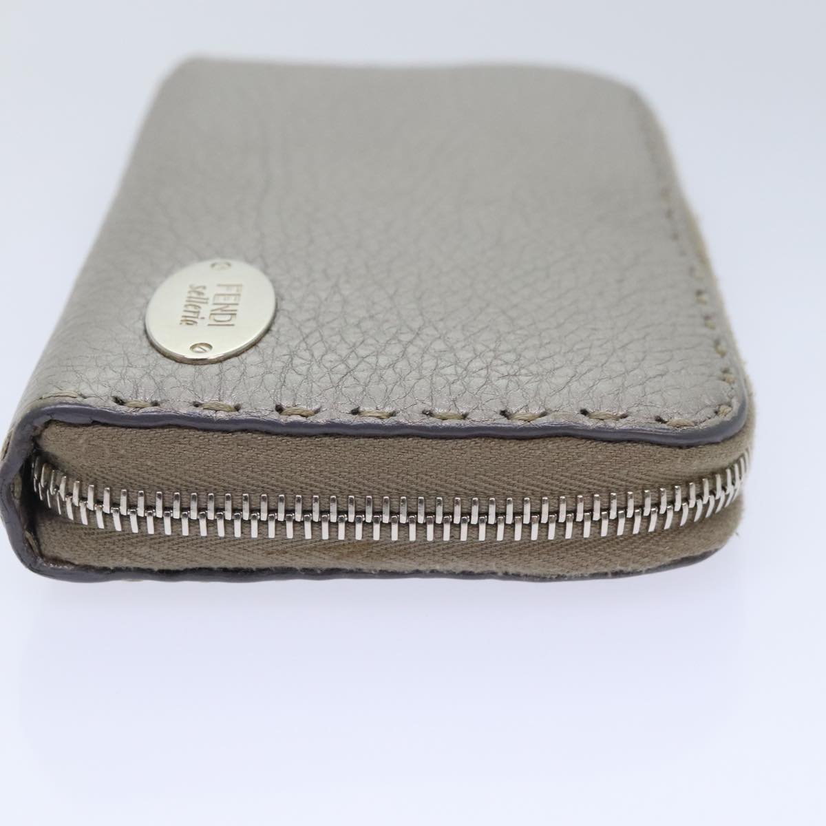 FENDI Celeria Long Wallet Leather Silver bs18313