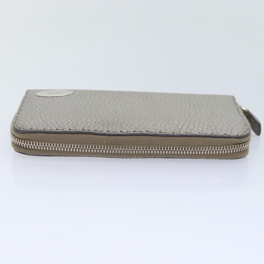 FENDI Celeria Long Wallet Leather Silver bs18313