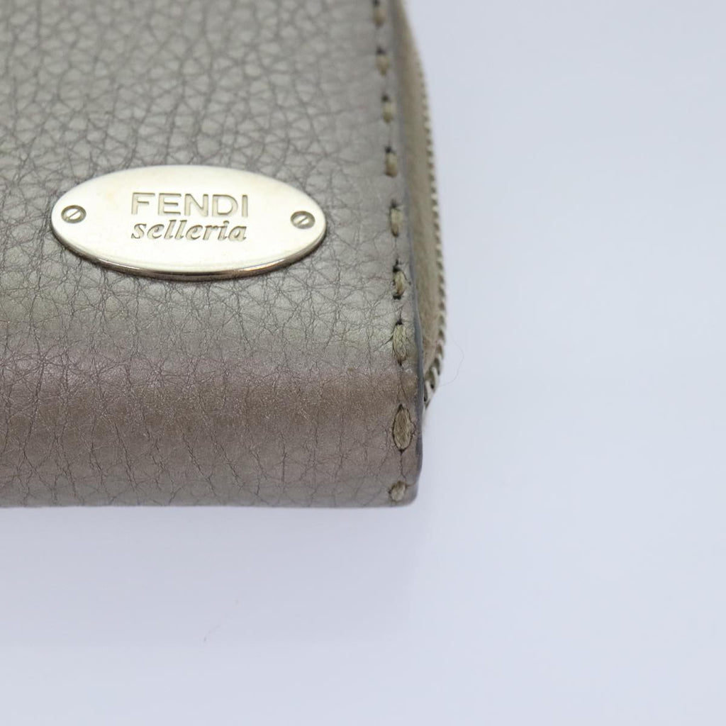 FENDI Celeria Long Wallet Leather Silver bs18313