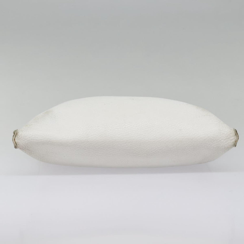FENDI Celeria Shoulder Bag Leather Silver White bs18319