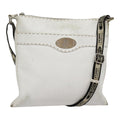 FENDI Celeria Shoulder Bag Leather Silver White bs18319