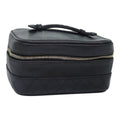 CHANEL Bicolore Vanity Cosmetic Pouch Leather Black CC bs18328