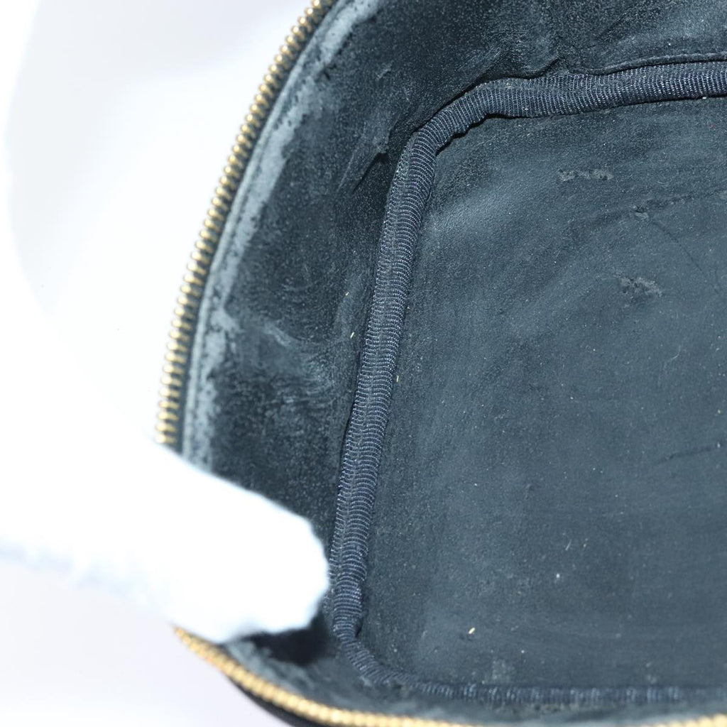 CHANEL COCO Mark Vanity Pouch Patent leather Black Gold CC bs18347