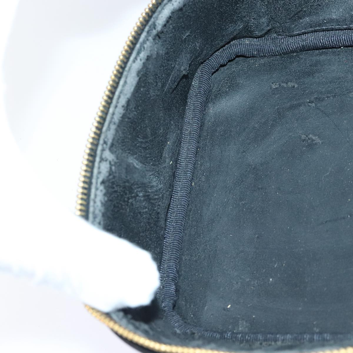 CHANEL COCO Mark Vanity Pouch Patent leather Black Gold CC bs18347