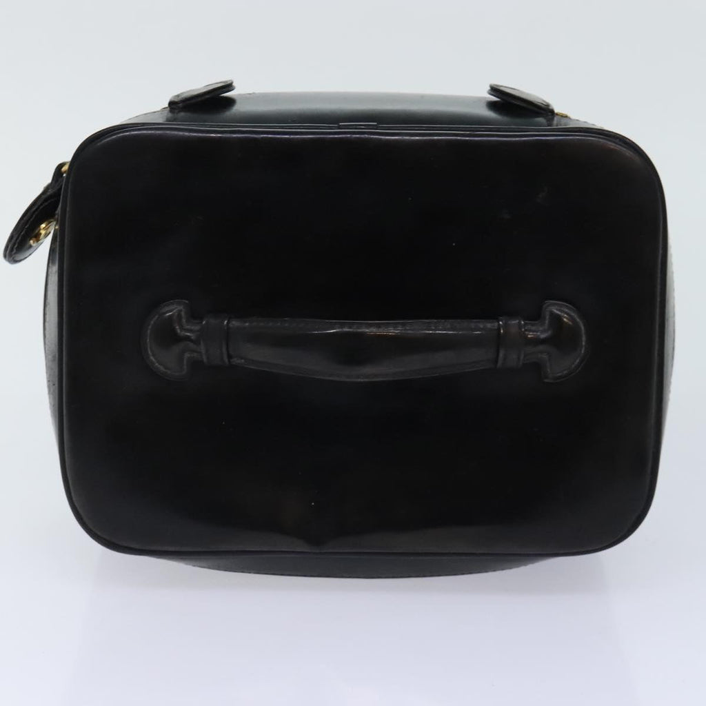 CHANEL COCO Mark Vanity Pouch Patent leather Black Gold CC bs18347