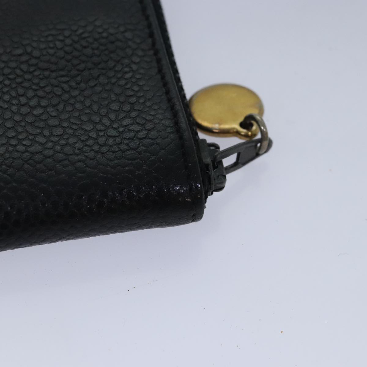 CHANEL Key Case Caviar Skin Black Gold CC bs18348