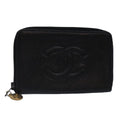 CHANEL Key Case Caviar Skin Black Gold CC bs18348