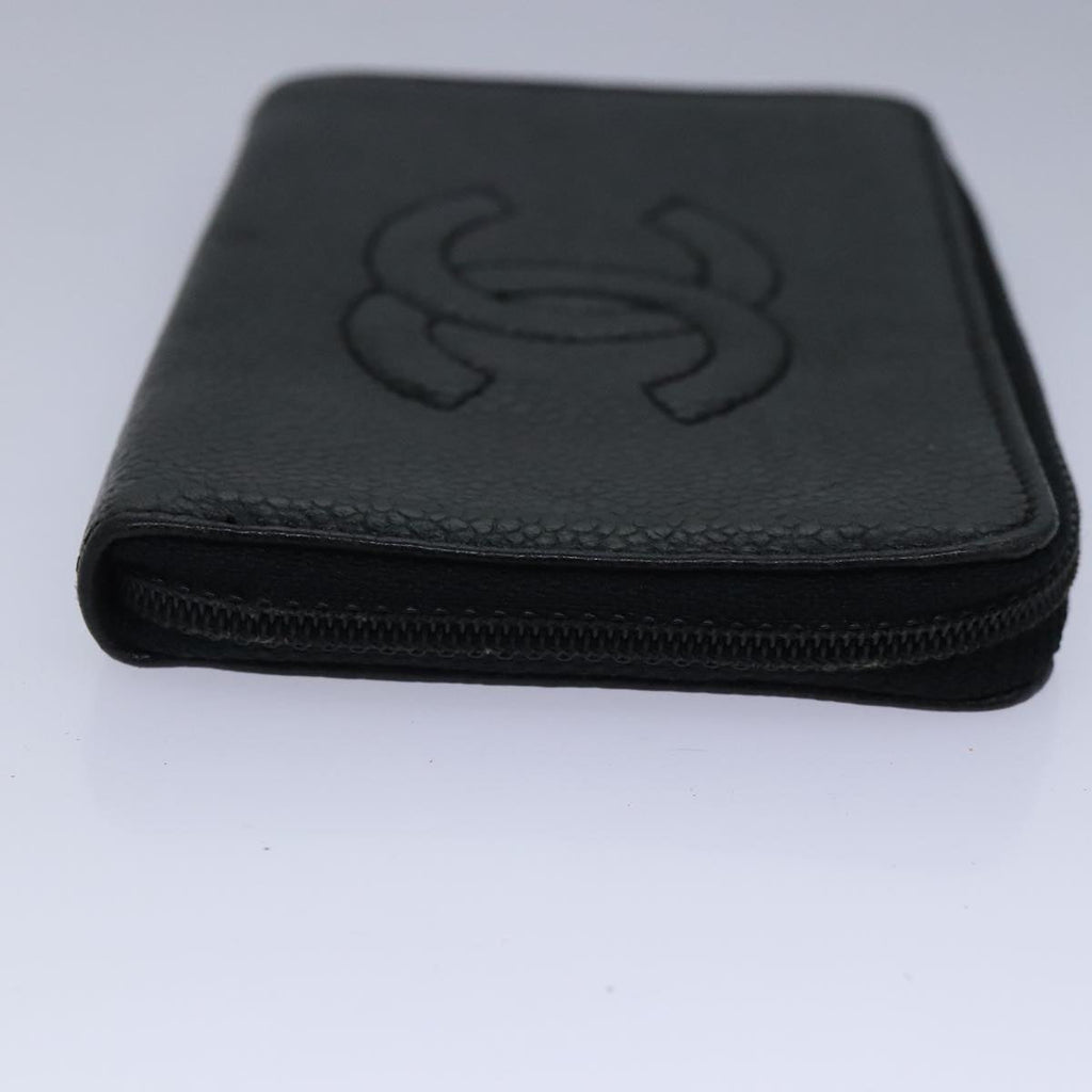 CHANEL Key Case Caviar Skin Black Gold CC bs18348