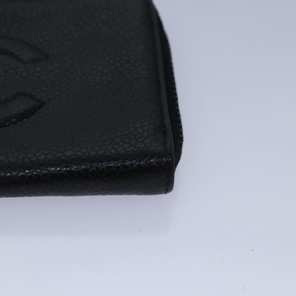 CHANEL Key Case Caviar Skin Black Gold CC bs18348