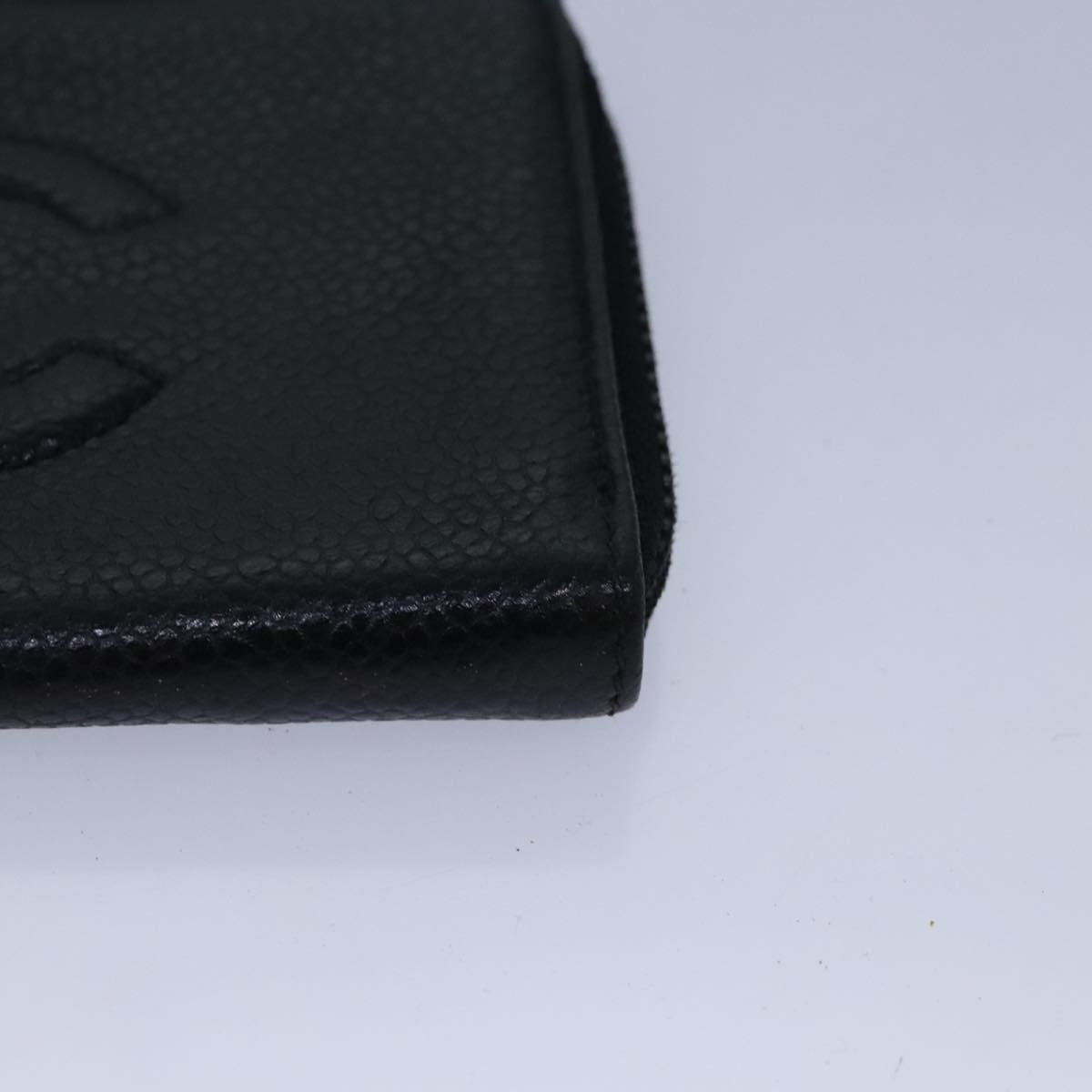 CHANEL Key Case Caviar Skin Black Gold CC bs18348