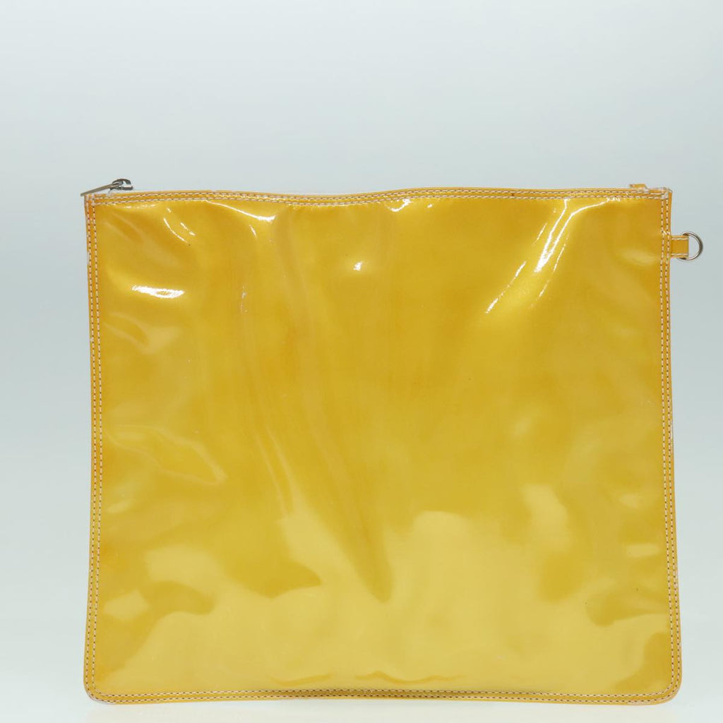 CHANEL COCO Mark Hand Bag Patent leather Yellow CC bs18402