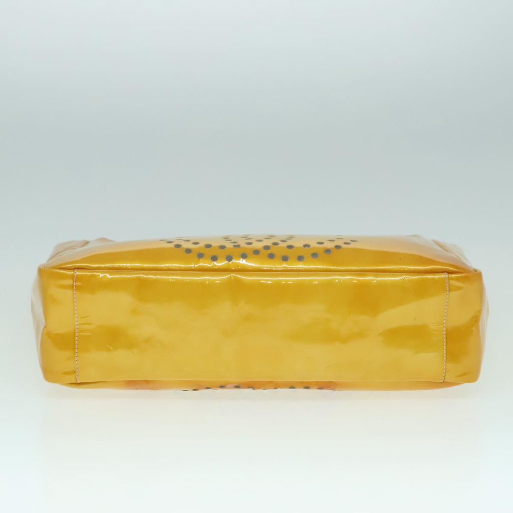 CHANEL COCO Mark Hand Bag Patent leather Yellow CC bs18402