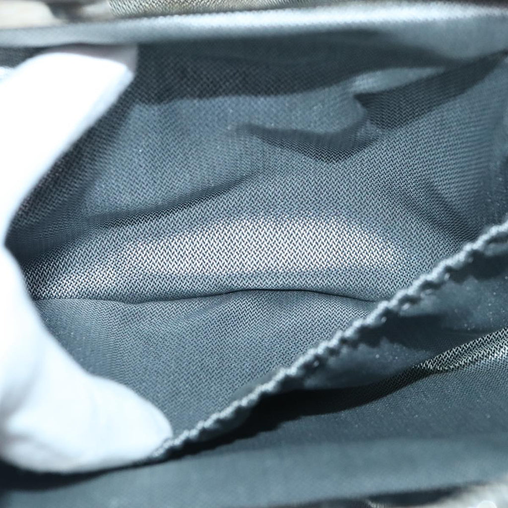 CHANEL Chain Shoulder Bag Leather Silver Black CC bs18415