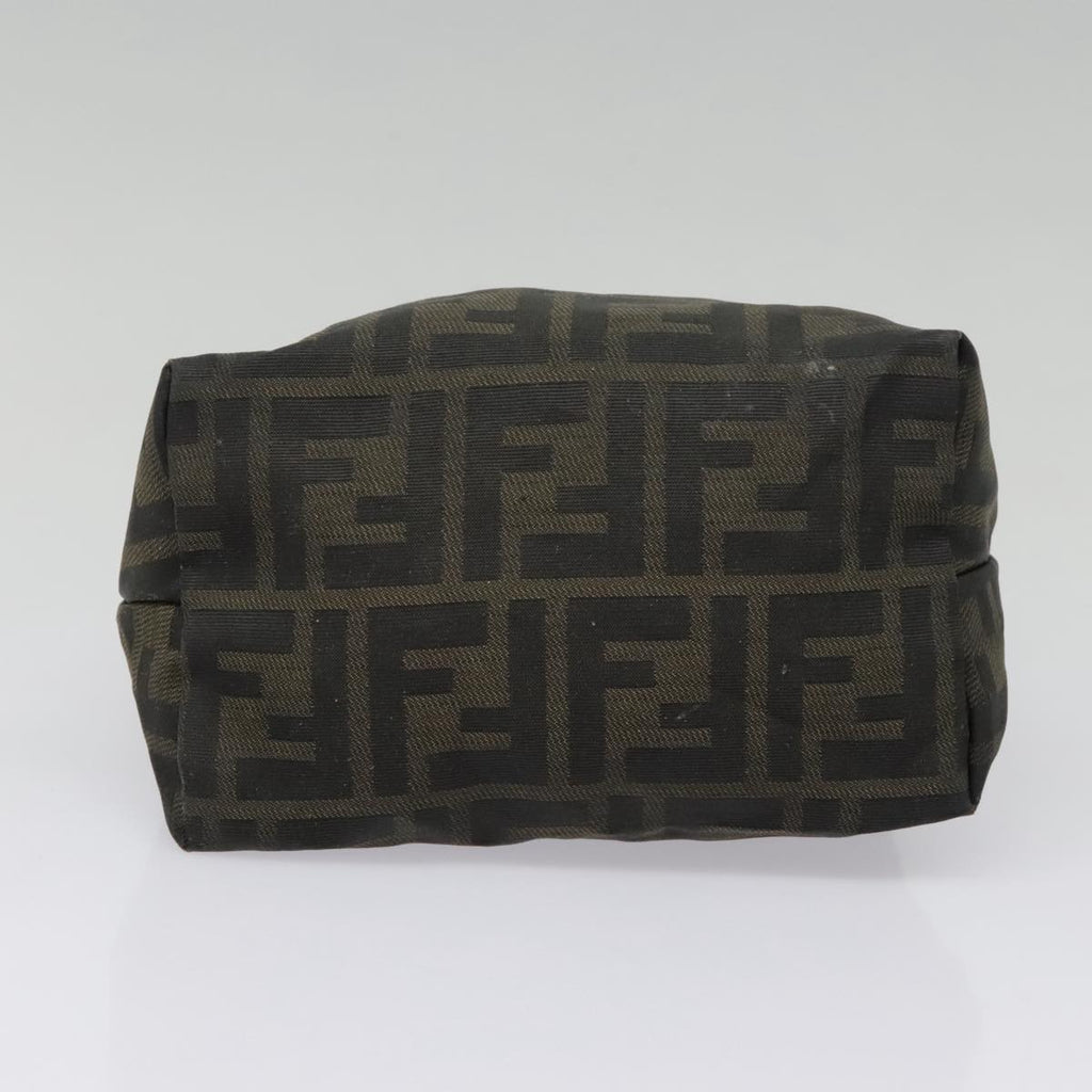 FENDI Zucca Canvas Hand Bag Brown Black bs18438
